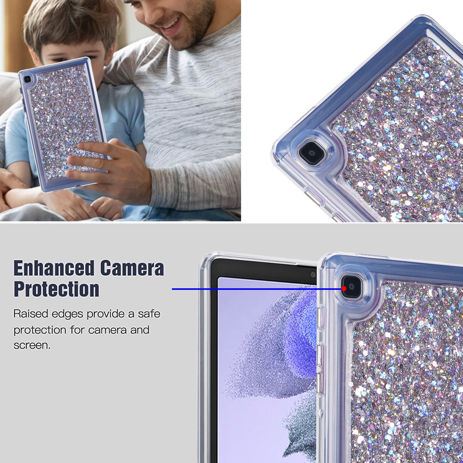 For Samsung Galaxy Tab A7 Lite 8.7-inch T225 T220 Anti-drop Protective Tablet Case Glitter TPU PC Cover For Samsung Galaxy Tab A7 Lite 8.7-inch T225 T220 Anti-drop Protective Tablet Case Glitter TPU PC Cover
